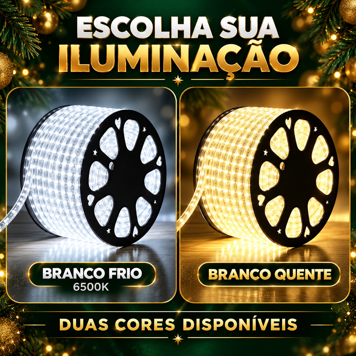 Mangueira Led 100m Luz Redonda Carretel Pisca Pisca Decoração Enfeite Natal Externo IP67 Prova D'Água