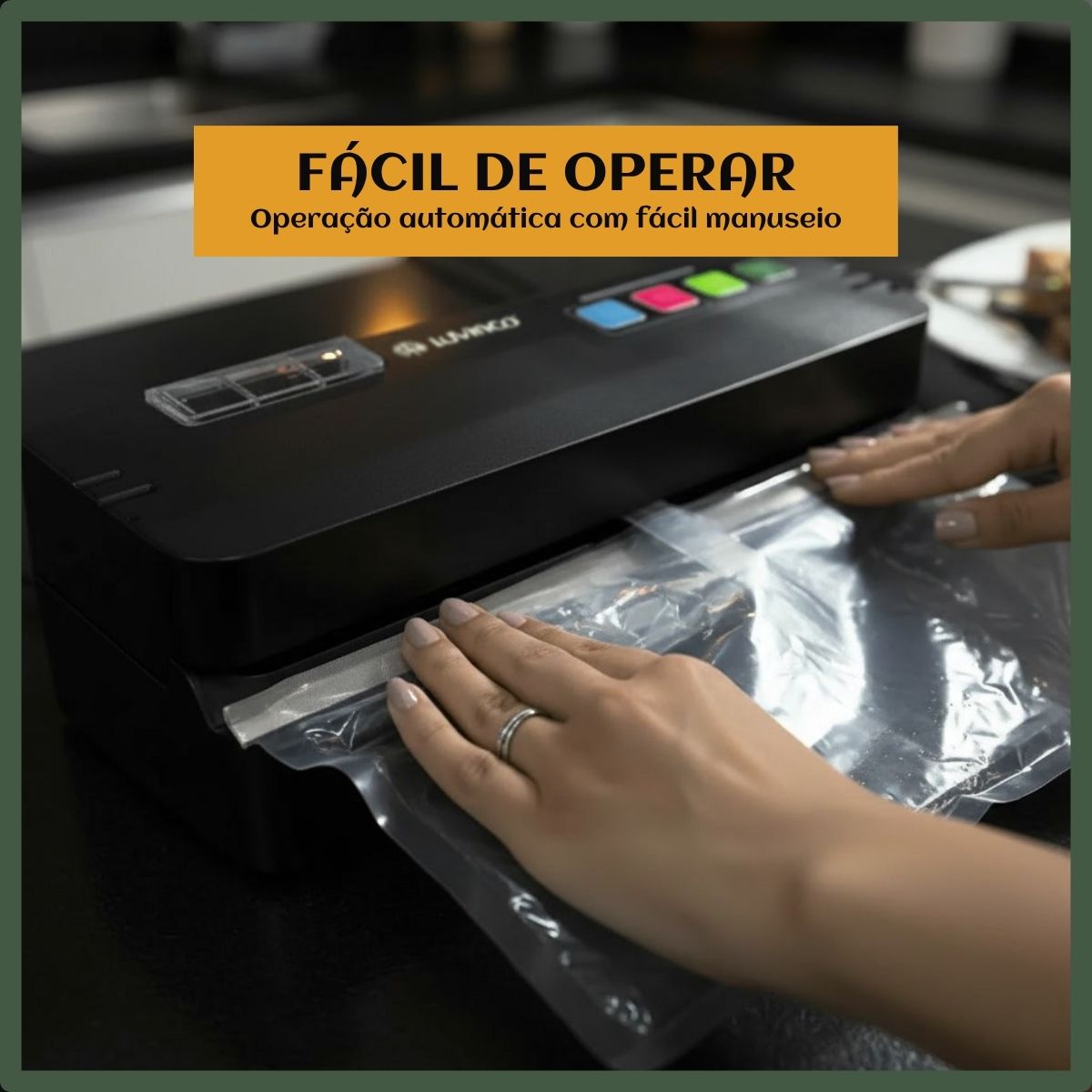 Seladora A Vácuo Automática Embaladora Reservatório Alimentos Úmidos Líquidos Açougue Embalagens Plásticas