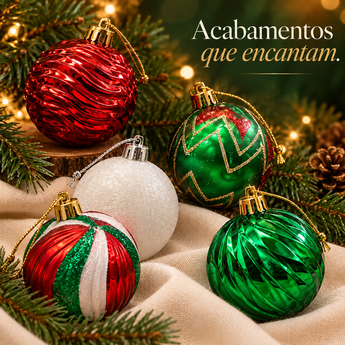 Kit 30 Bolas De Natal 6cm Luxo Decorada Enfeite Decoração Árvore Natal Várias Cores 8 Modelo LuvinCo