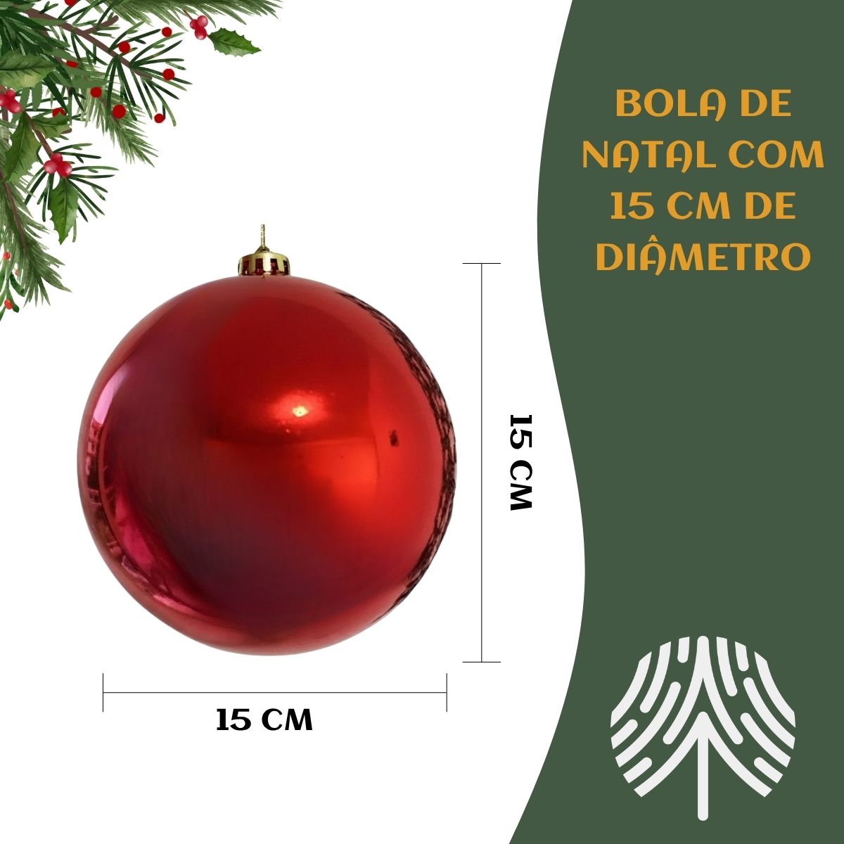 Bola De Natal Grande 15cm Gigante Lisa Enfeite Natalino Decoração Árvore de Natal