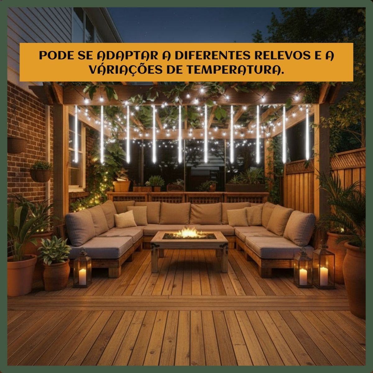 Cascata Meteoro 8 Tubos Bastão Efeito Chuva Decoração Natal LuvinCo