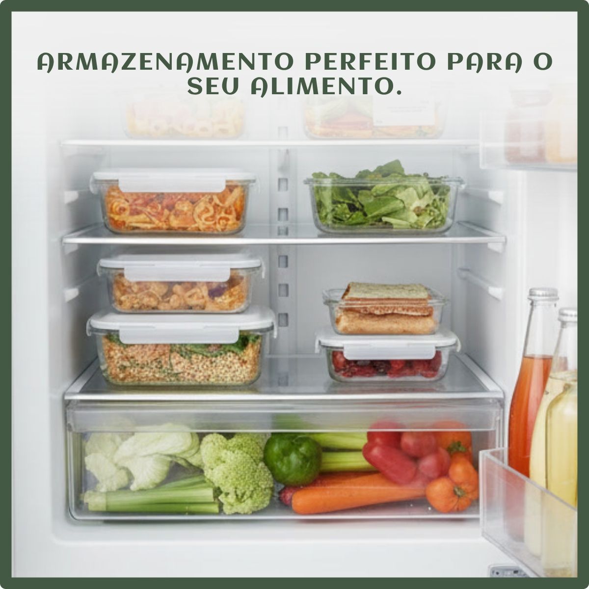 Kit 10 Potes Herméticos Vidro 370 ou 640ml Mantimentos Forno Micro-ondas Airfryer Cozinha com 4 Travas Super Vedação LuvinCo