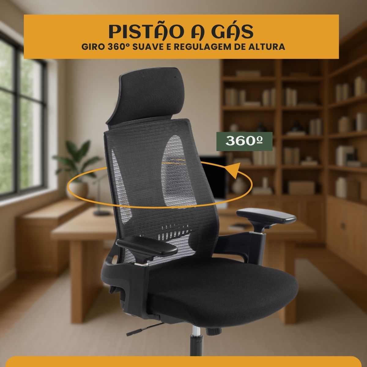 Cadeira De Escritório Ergonômica Seattle Luvinco Presidente Malha Respirável Tela Mesh Braço Ajustável 3D Encosto Lombar