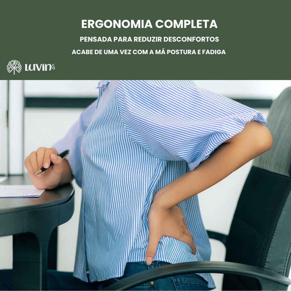 Cadeira De Escritório Ergonômica B33 Luvinco Estofado Mesh Braço Executivo Giratória Ajustável