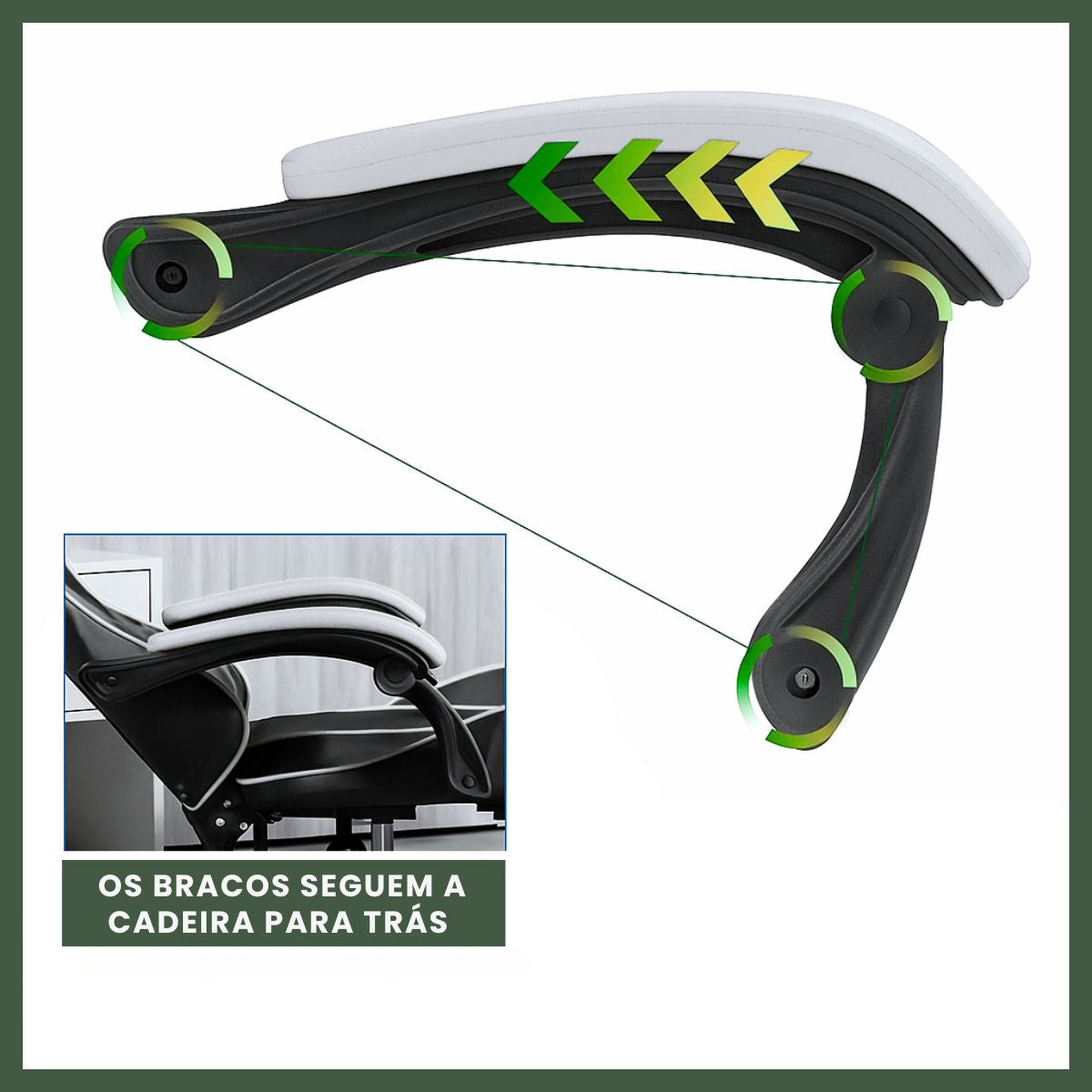 Cadeira De Escritório Gamer Nitro Ergonômica Estofado Couro Sintético Reclinável Altura Ajustável Apoio Para Pés LuvinCo