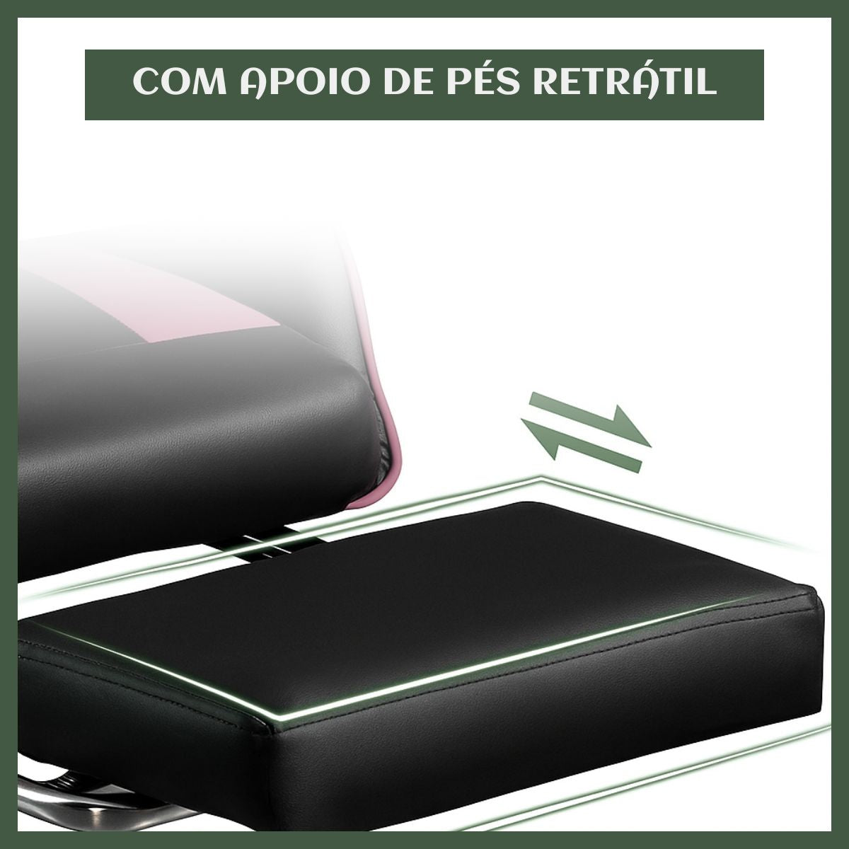 Cadeira De Escritório Gamer Nitro Ergonômica Estofado Couro Sintético Reclinável Altura Ajustável Apoio Para Pés LuvinCo