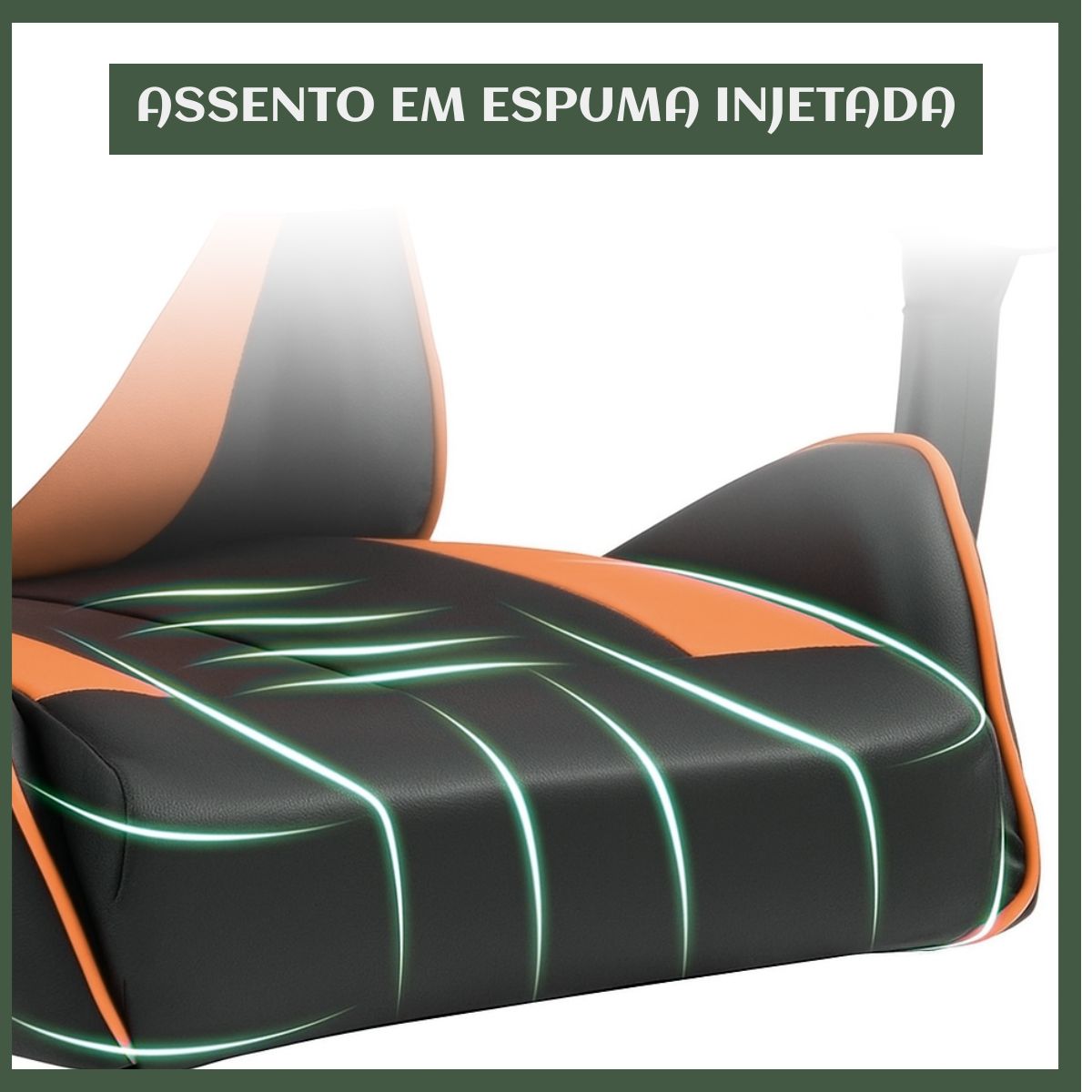 Cadeira De Escritório Gamer Nitro Ergonômica Estofado Couro Sintético Reclinável Altura Ajustável Apoio Para Pés LuvinCo