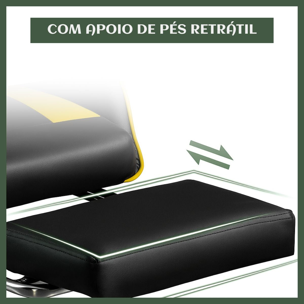 Cadeira De Escritório Gamer Nitro Ergonômica Estofado Couro Sintético Reclinável Altura Ajustável Apoio Para Pés LuvinCo