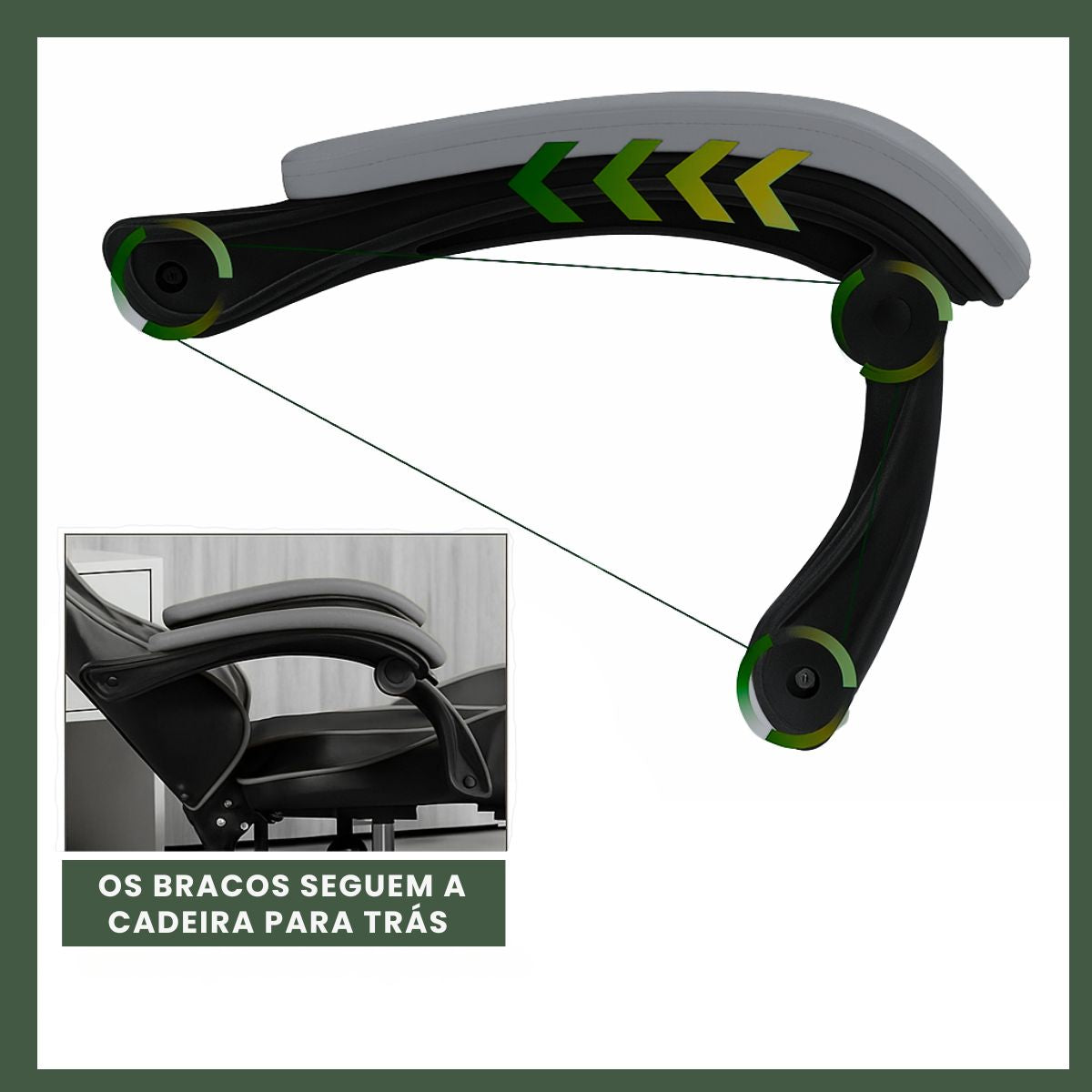 Cadeira De Escritório Gamer Nitro Ergonômica Estofado Couro Sintético Reclinável Altura Ajustável Apoio Para Pés LuvinCo