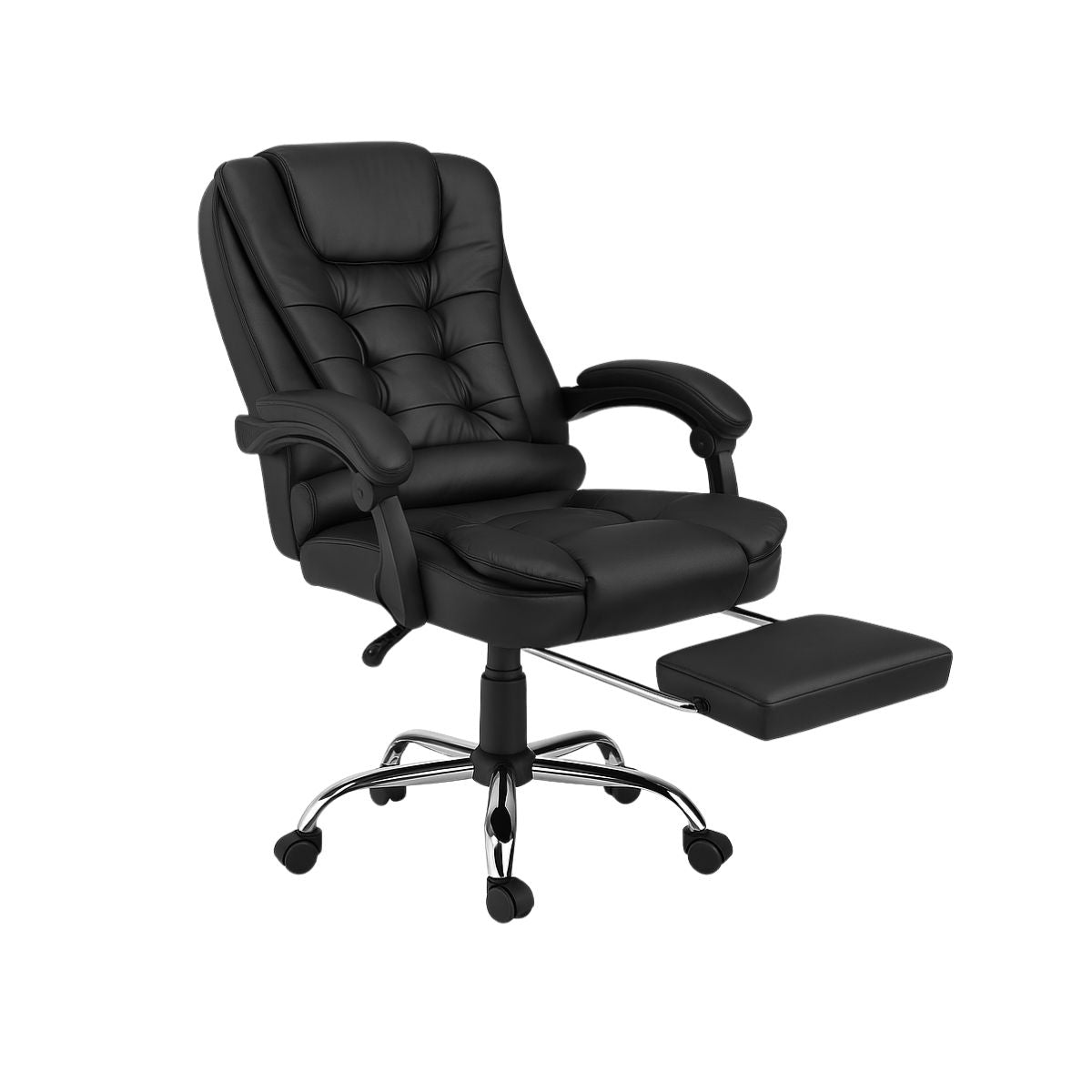 Cadeira De Escritório Itália Presidente Ergonômica Couro Sintético Encosto Ajustável Com Trava E Apoio Para Pés LuvinCo
