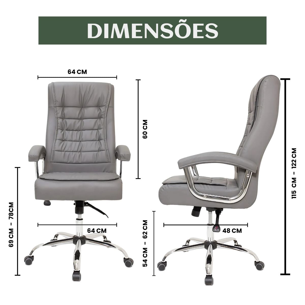 Cadeira De Escritório Miami Preta Presidente Ergonômica Tecnológica Com 42 Molas Ensacadas Revestimento Pillow Top LuvinCo