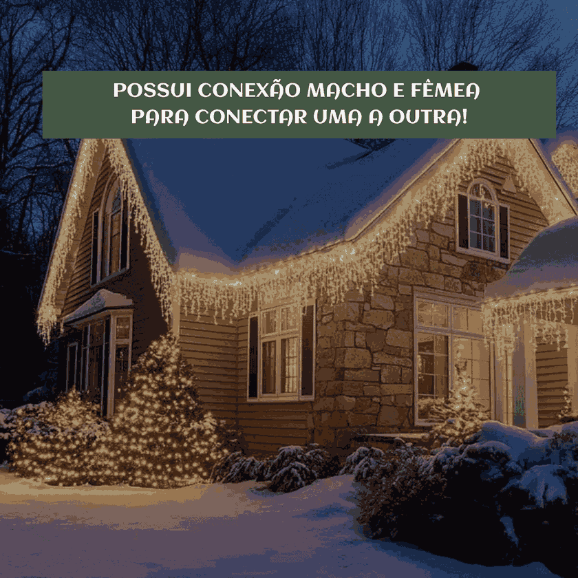 Cascata 400 Leds Pisca 8 Funções 10 Metros Luzes de Iluminação Perfeita Para Sua Fachada