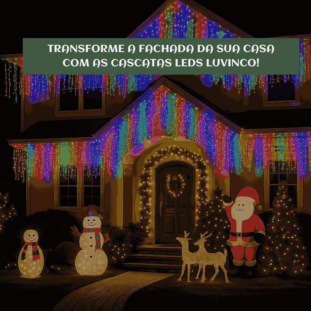 Cascata 400 Leds Pisca 8 Funções 10 Metros Luzes de Iluminação Perfeita Para Sua Fachada