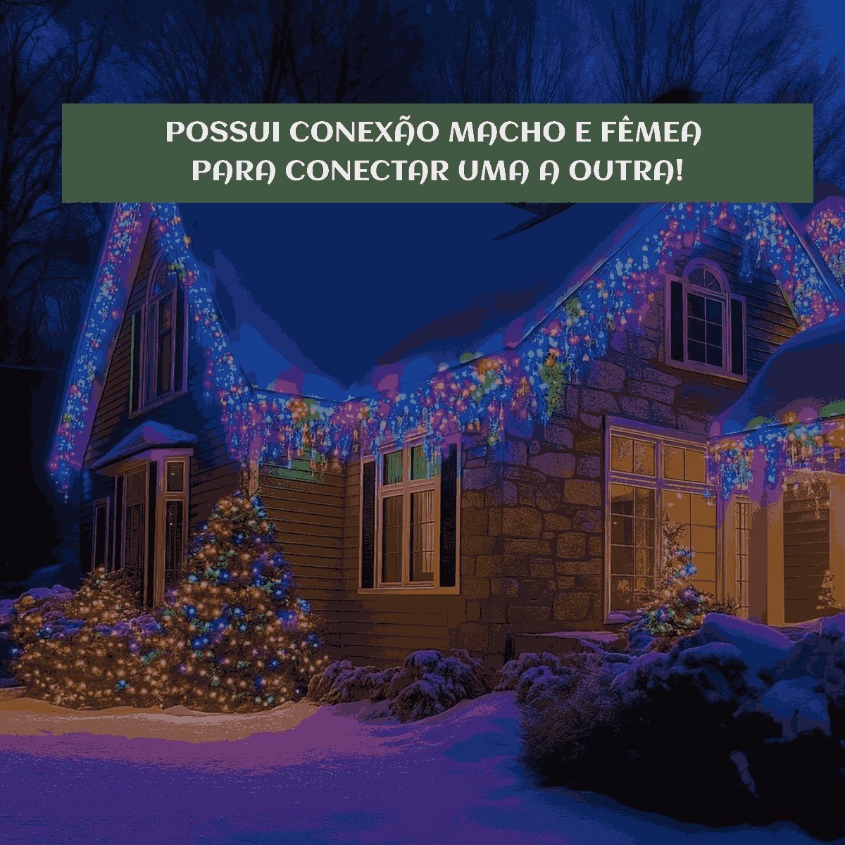 Cascata 400 Leds Pisca 8 Funções 10 Metros Luzes de Iluminação Perfeita Para Sua Fachada