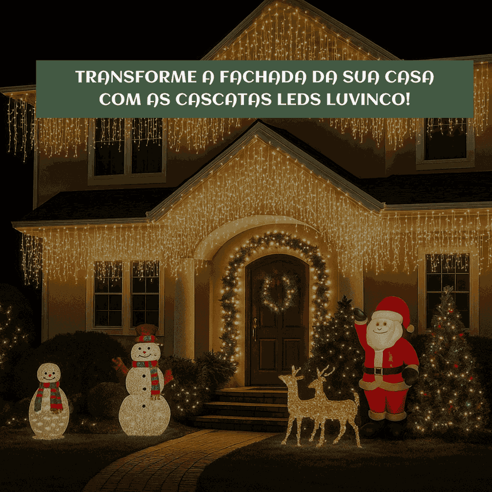 Cascata 400 Leds Pisca 8 Funções 10 Metros Luzes de Iluminação Perfeita Para Sua Fachada