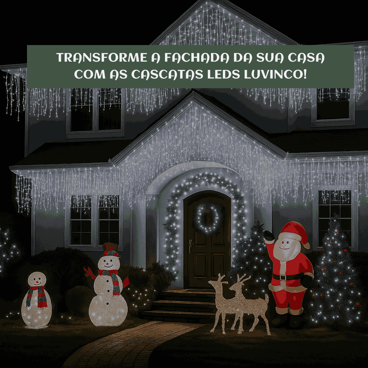 Cascata 400 Leds Pisca 8 Funções 10 Metros Luzes de Iluminação Perfeita Para Sua Fachada