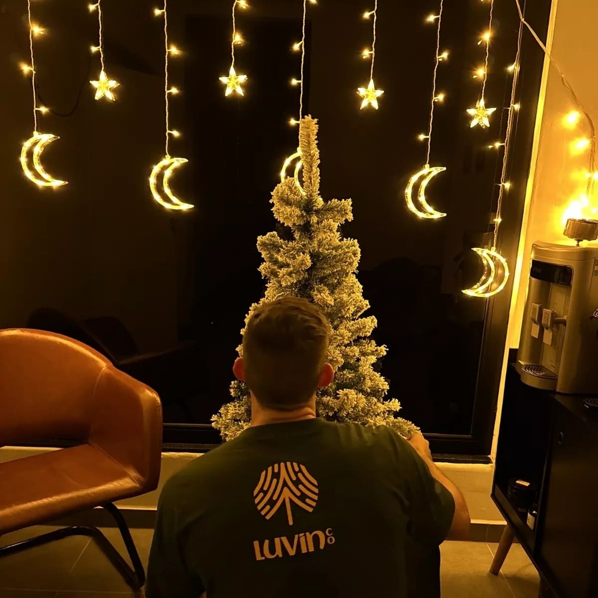 Cascata Lua 138 Leds Multi Funções Luzes de Iluminação Pisca Para Decoração e Ideal para Fachadas e Festas Bivolt