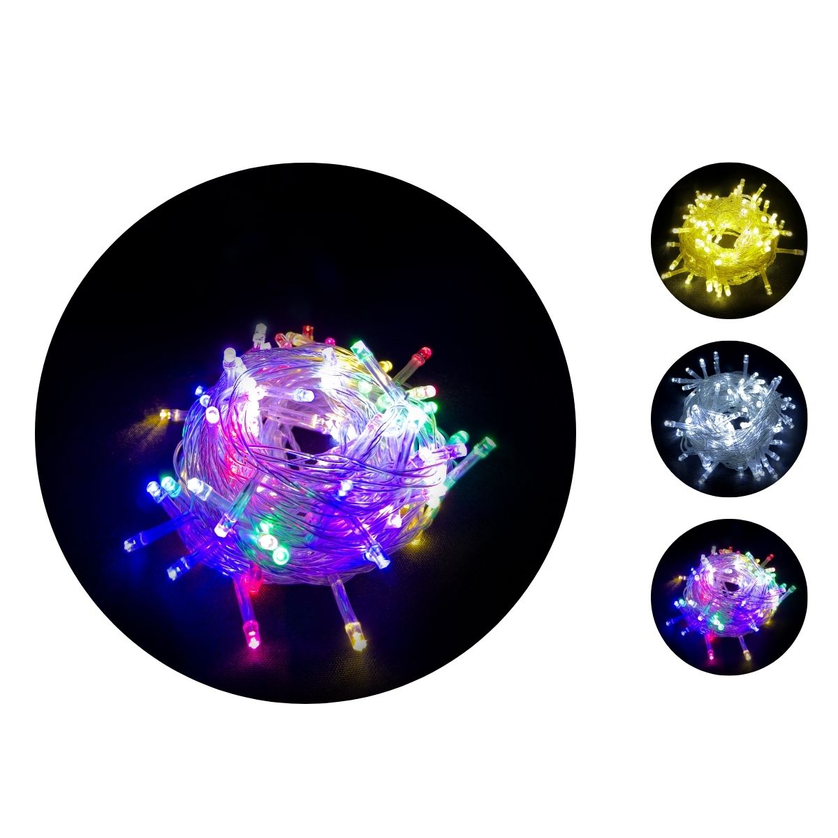 Cordão Pisca de Natal 100 Leds 10 metros Fio Transparente 8 Funções Decoração Para Árvores, Casa e Festas LuvinCo
