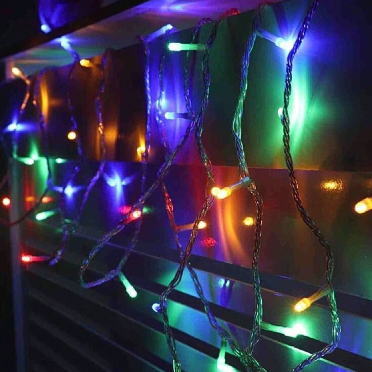 Cordão Pisca de Natal 100 Leds 10 metros Fio Transparente 8 Funções Decoração Para Árvores, Casa e Festas LuvinCo