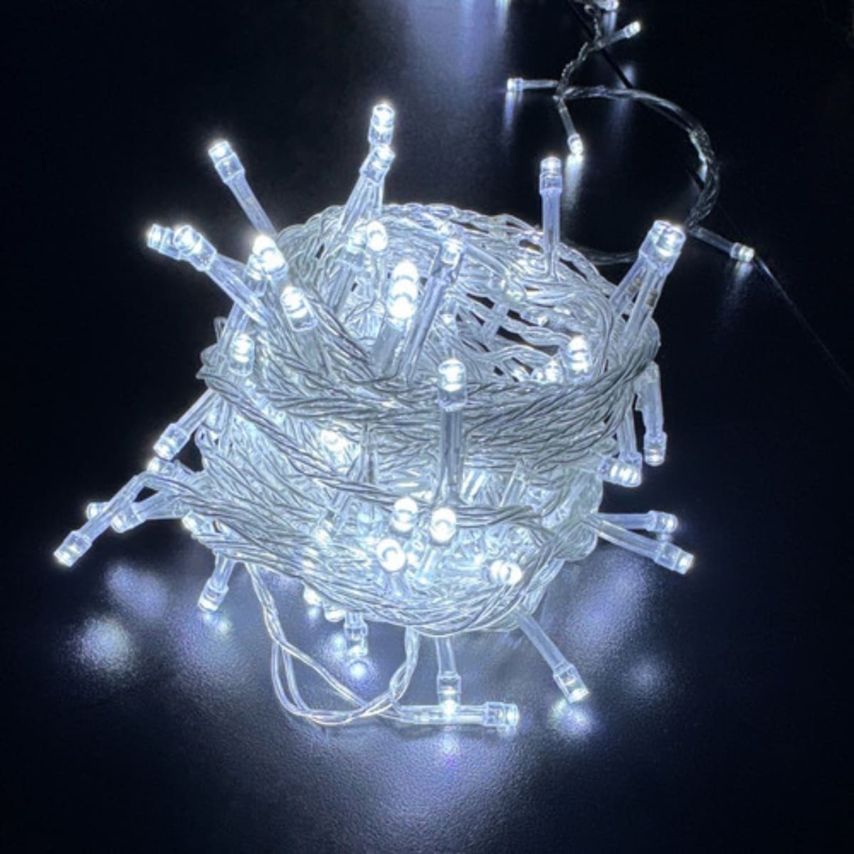 Cordão Pisca de Natal 300 Leds 30 metros Fio Transparente 8 Funções Decoração Para Árvores, Casa e Festas LuvinCo