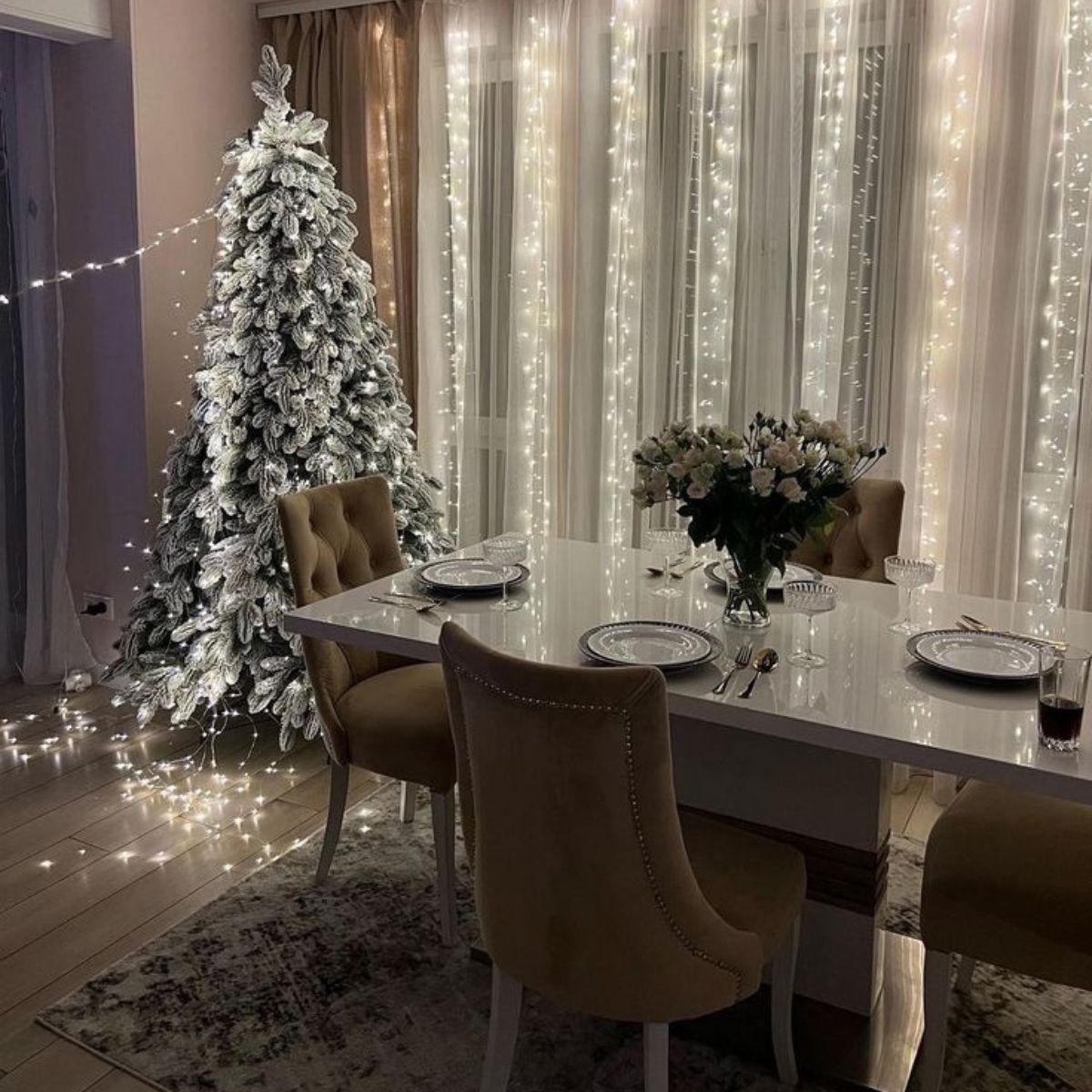 Cordão Pisca de Natal 500 Leds 50 metros Fio Transparente 8 Funções Decoração Para Árvores, Casa e Festas LuvinCo