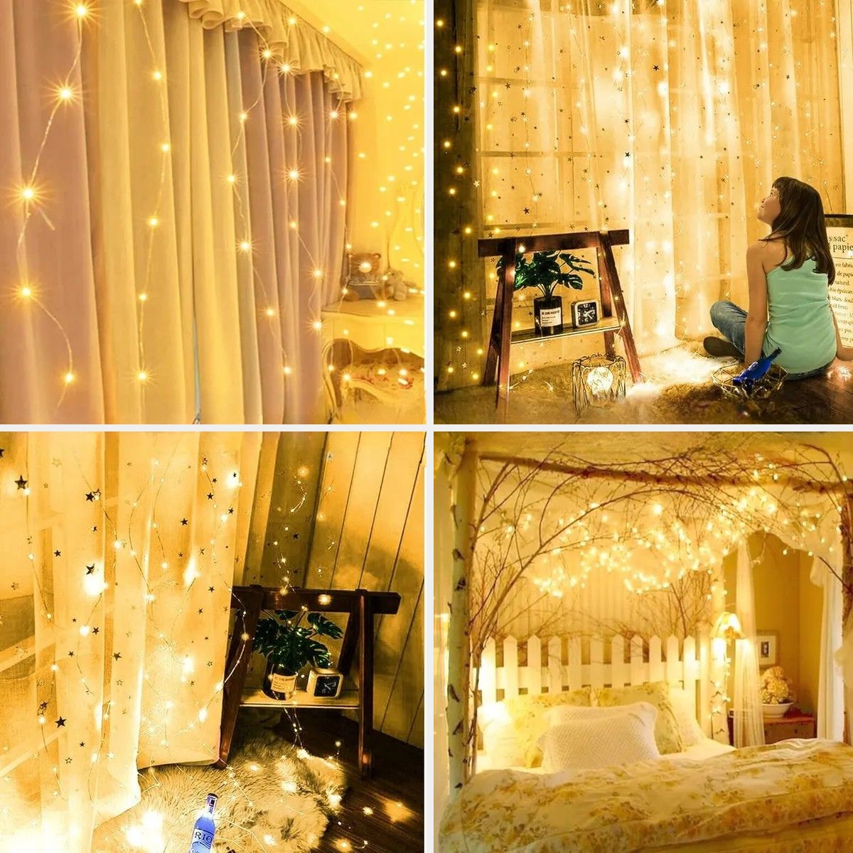 Cortina 300 Leds 3x3m Pisca Pisca USB IP44 8 Modos De Iluminação Luzes De Fada Decoração Natal Festa LuvinCo