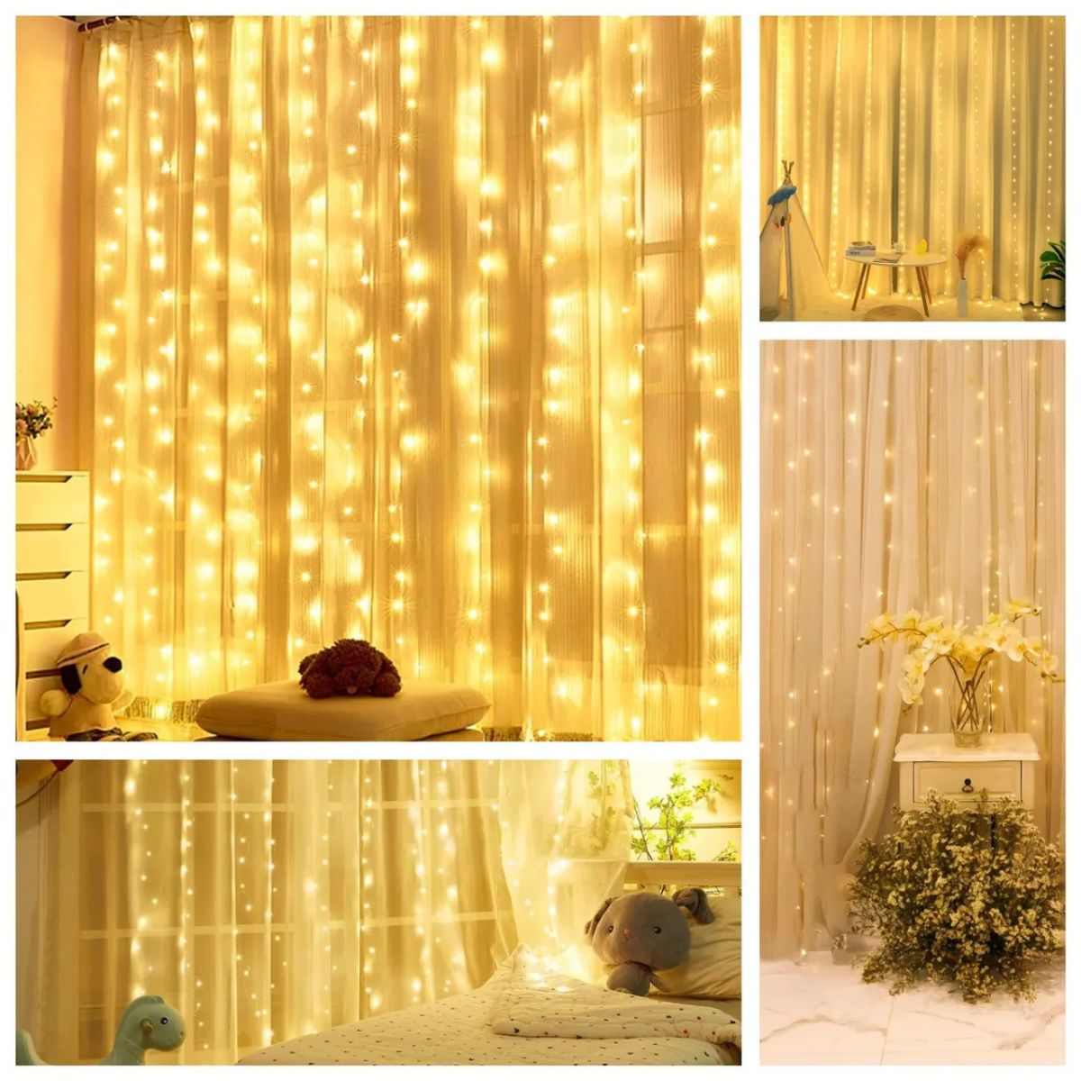 Cortina 300 Leds 3x3m Pisca Pisca USB IP44 8 Modos De Iluminação Luzes De Fada Decoração Natal Festa LuvinCo