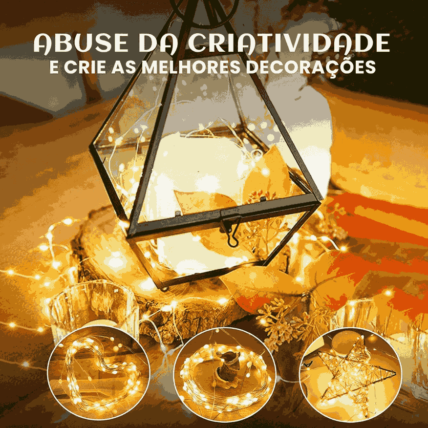 Fio De Fada 100 Led 10 Metros IP44 Bateria Cordão Pisca Luzes Lâmpadas Festa Decoração Árvore de Natal LuvinCo