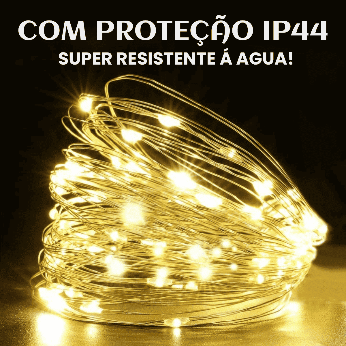 Fio De Fada 100 Led 10 Metros IP44 Bateria Cordão Pisca Luzes Lâmpadas Festa Decoração Árvore de Natal LuvinCo