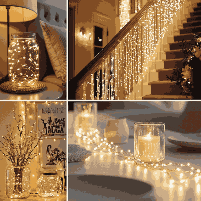 Fio De Fada 100 Led 10 Metros IP44 Bateria Cordão Pisca Luzes Lâmpadas Festa Decoração Árvore de Natal LuvinCo