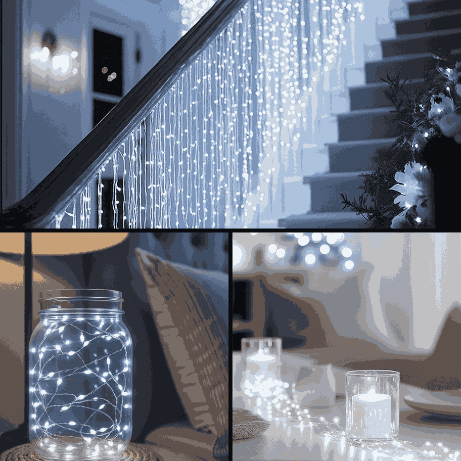 Fio De Fada 100 Led 10 Metros IP44 Bateria Cordão Pisca Luzes Lâmpadas Festa Decoração Árvore de Natal LuvinCo