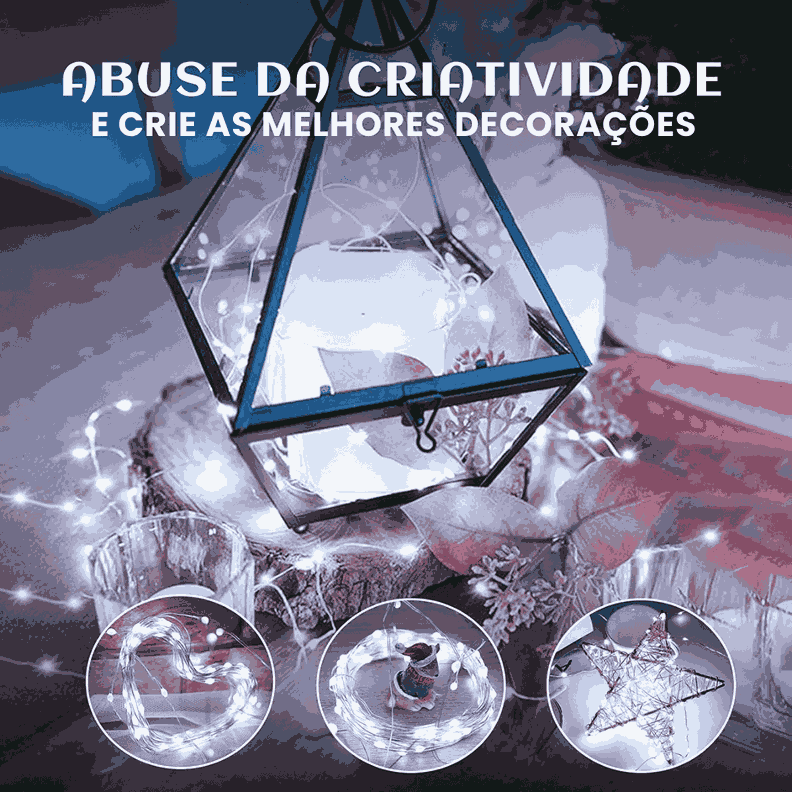 Fio De Fada 100 Led 10 Metros IP44 Bateria Cordão Pisca Luzes Lâmpadas Festa Decoração Árvore de Natal LuvinCo