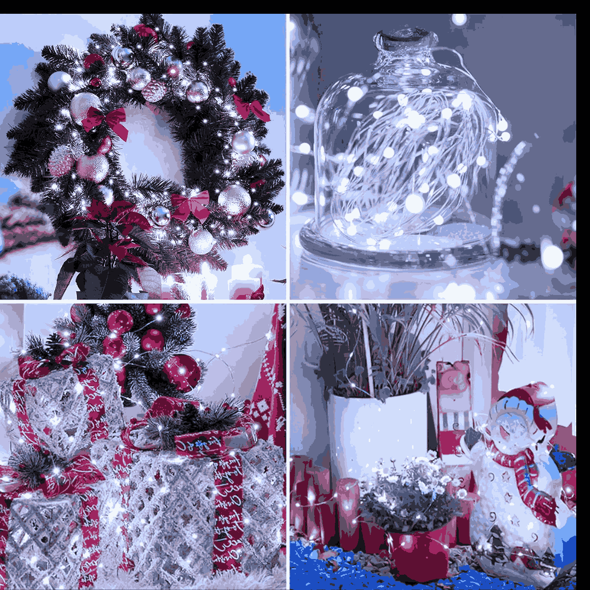 Fio De Fada 100 Led 10 Metros IP44 Bateria Cordão Pisca Luzes Lâmpadas Festa Decoração Árvore de Natal LuvinCo