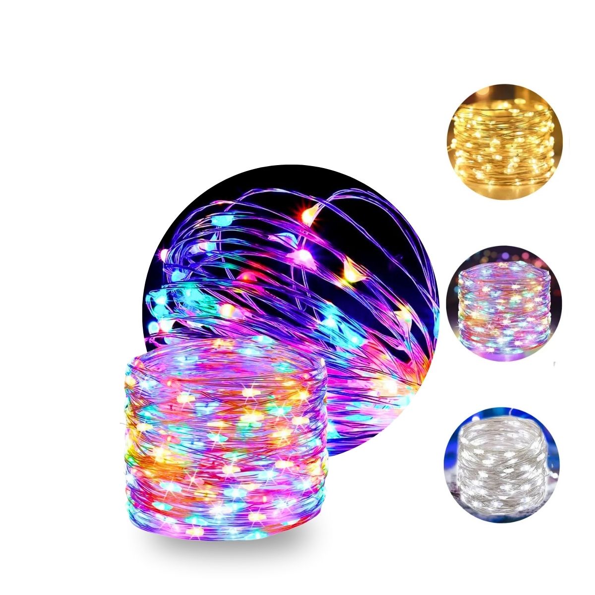 Fio De Fada 100 Led 10 Metros IP44 Bateria Cordão Pisca Luzes Lâmpadas Festa Decoração Árvore de Natal LuvinCo