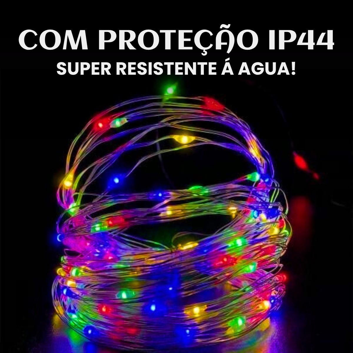 Fio De Fada 100 Led 10 Metros IP44 Bateria Cordão Pisca Luzes Lâmpadas Festa Decoração Árvore de Natal LuvinCo