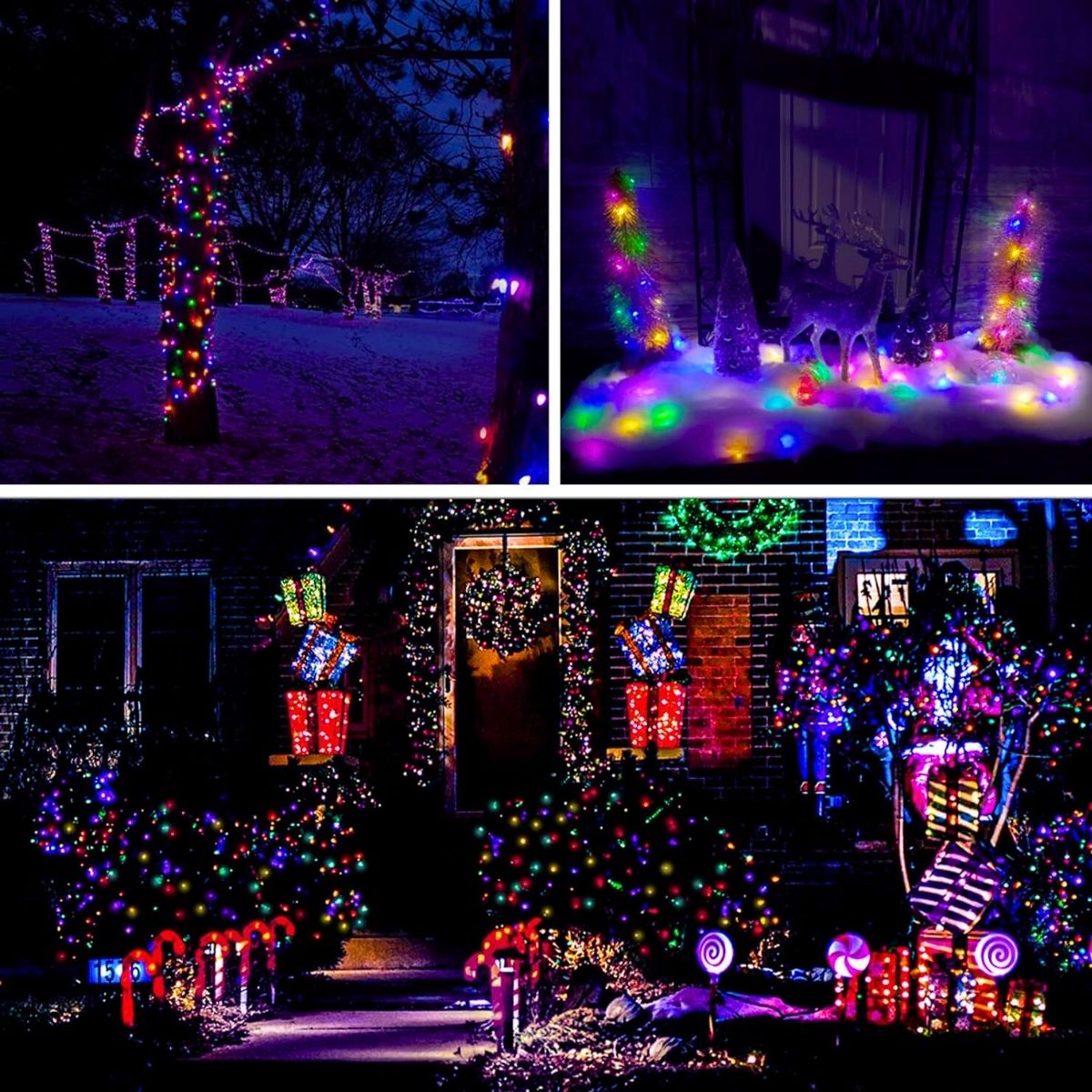 Fio De Fada 100 Led 10 Metros IP44 Bateria Cordão Pisca Luzes Lâmpadas Festa Decoração Árvore de Natal LuvinCo