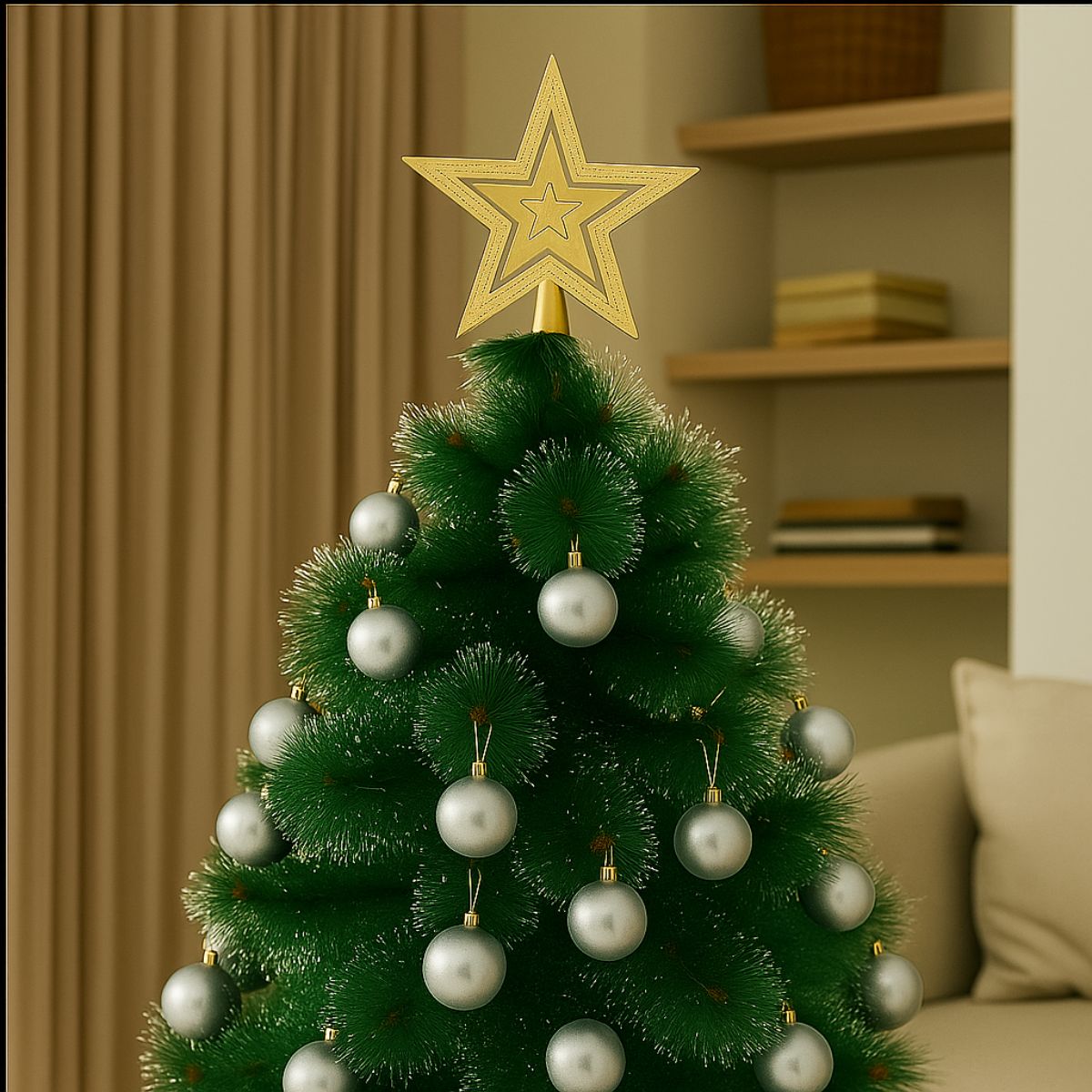 Kit 100 Bolas de Natal Mista Lisas Glitter Decoração Enfeite Árvore de Natal com Ponteira LuvinCo