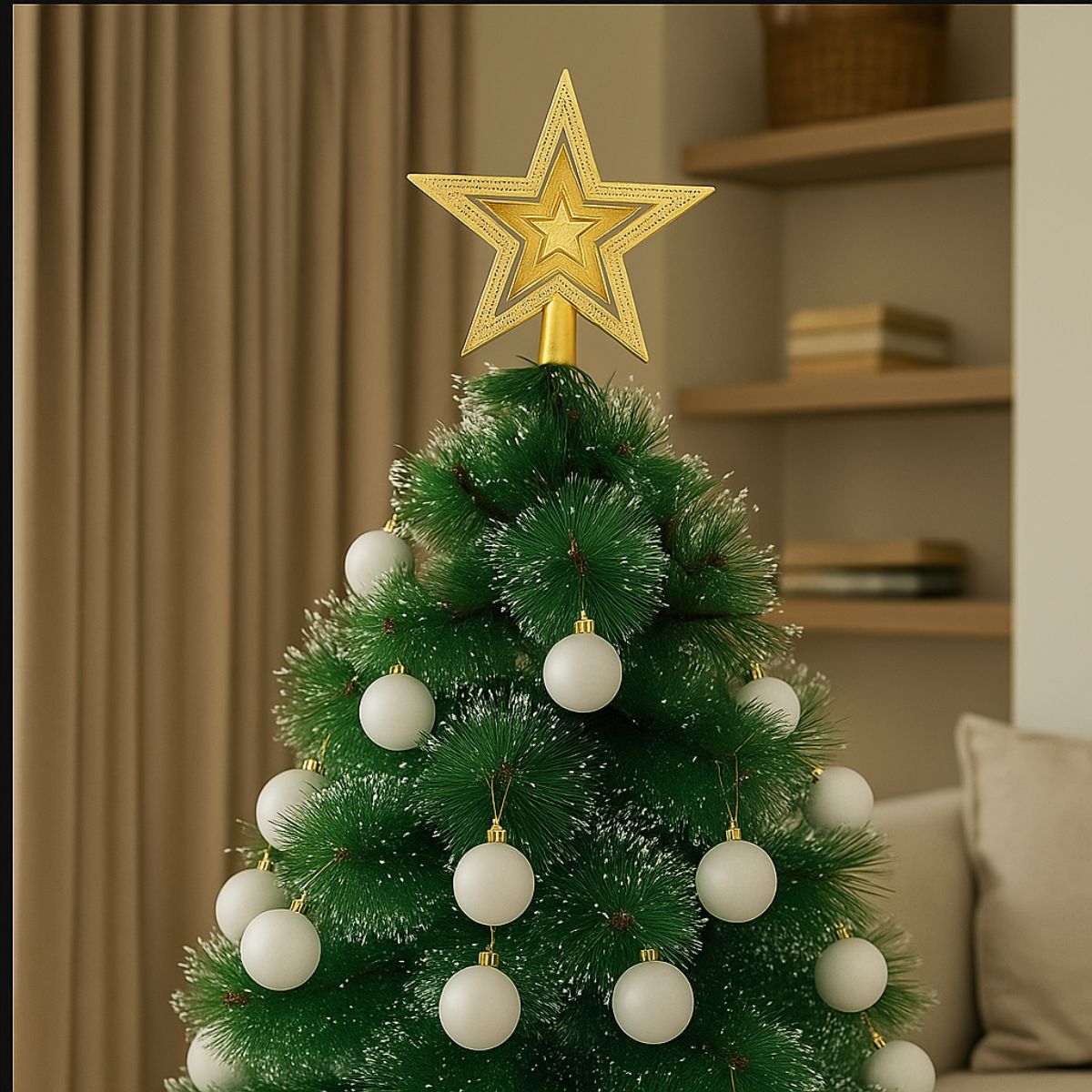 Kit 100 Bolas de Natal Mista Lisas Glitter Decoração Enfeite Árvore de Natal com Ponteira LuvinCo