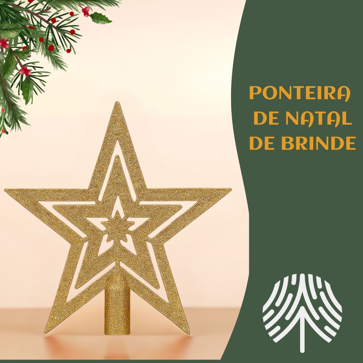 Kit 60 Bolas de Natal Mista Lisas Glitter Decoração Enfeite Árvore de Natal com Ponteira LuvinCo