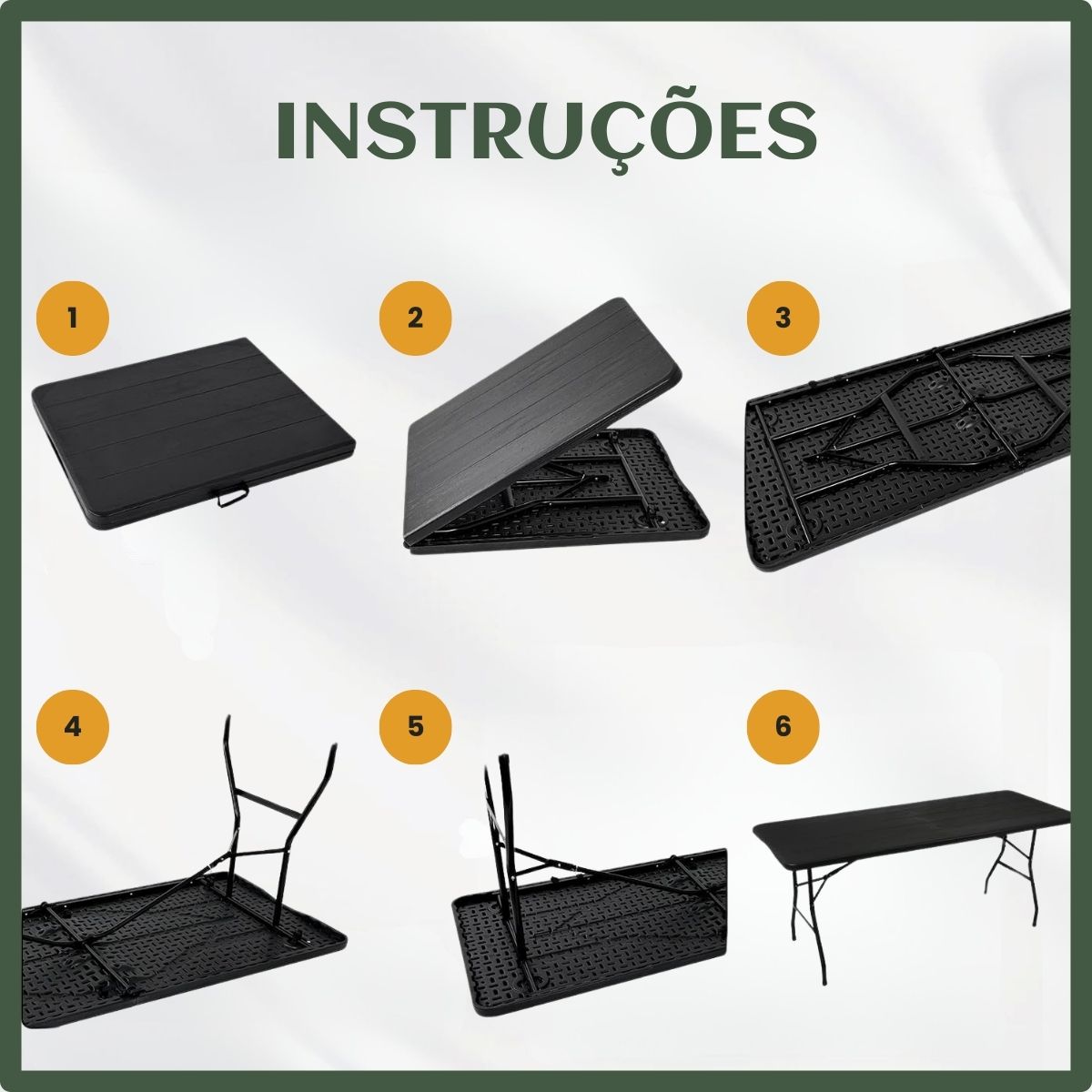 Mesa Dobrável Vira Maleta Com Alça Portátil 1.80m Para Camping Pesca Jardim Área Externa Ou Interna Salão De Festas Gourmet Luvinco