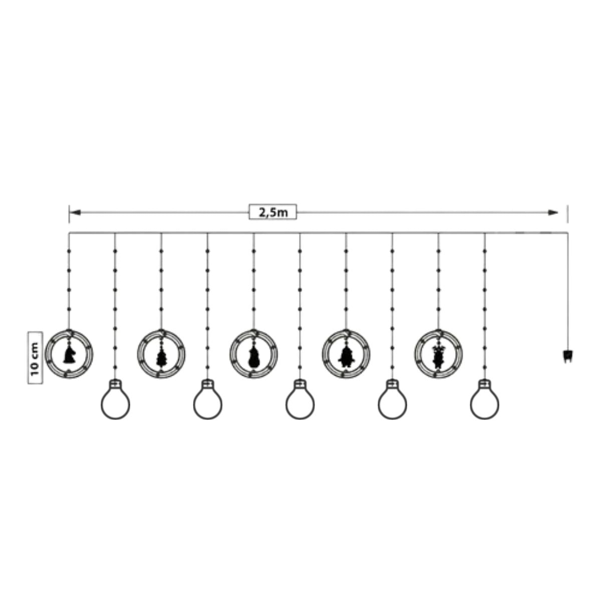 Pisca Cascata Varal 130Led 3,0m Circuito Bivolt USB Cordão Fio Fada e Figura A Prova De Água Decoração Natal LuvinCo