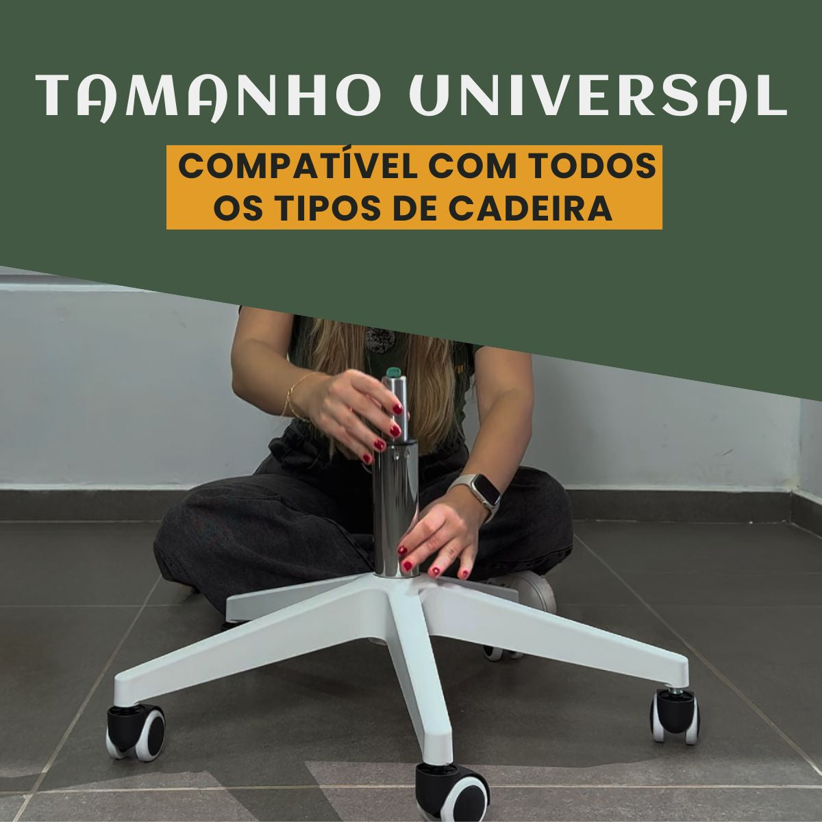 Pistão Gás Coluna Universal Cadeira Cromado Classe 4 200kg