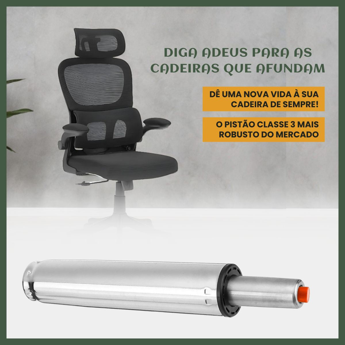 Pistão Universal A Gás Classe 3 150kg 120mm P/ Cadeira Gamer
