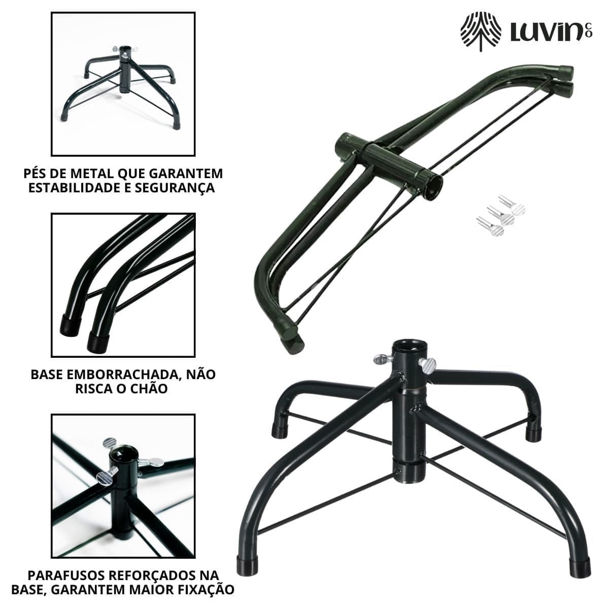 Árvore De Natal Pinheiro Canadense Luxo 2,40m 1500 Galhos Tradicional Verde Imperial Premium Grande Cheia Luvinco