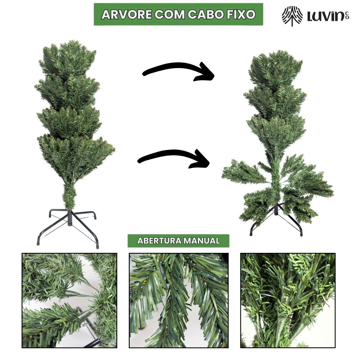 Árvore Natal Slim 2,10m 800 Galhos Pinheiro Tradicional Fina Luxo Cheia Luvinco