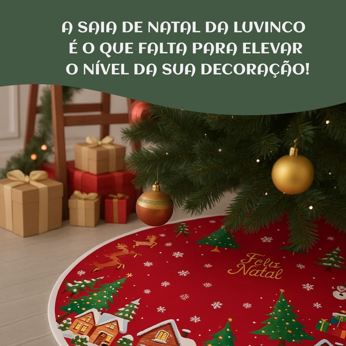 Saia Tapete Base Árvore De Natal Decoração Enfeite Natalino