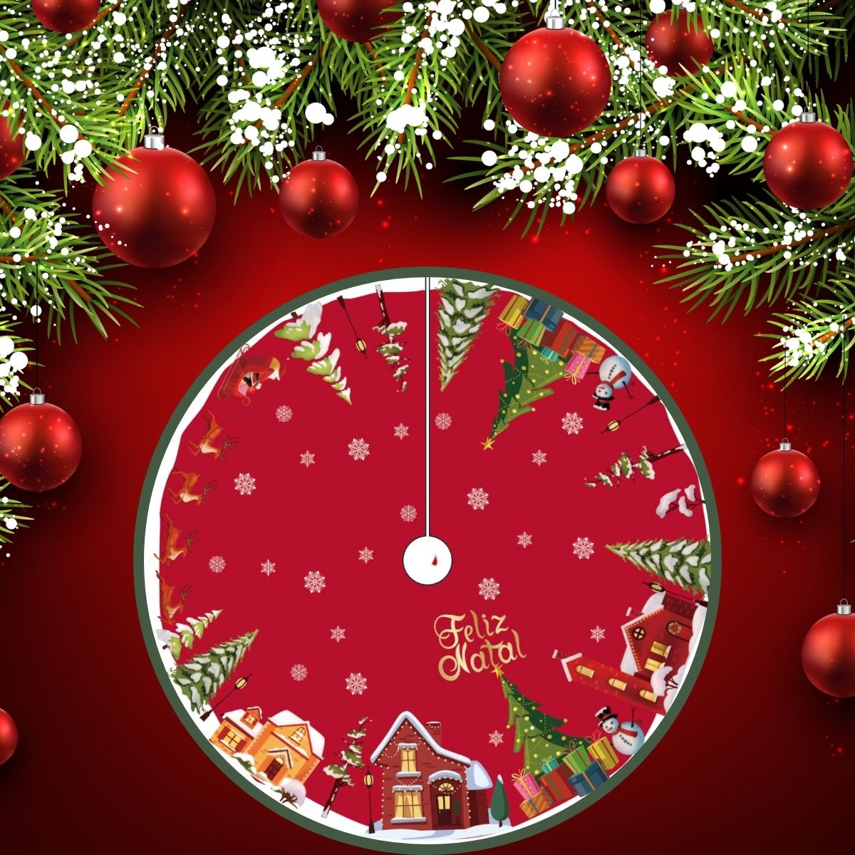 Saia Tapete Base Árvore De Natal Decoração Enfeite Natalino