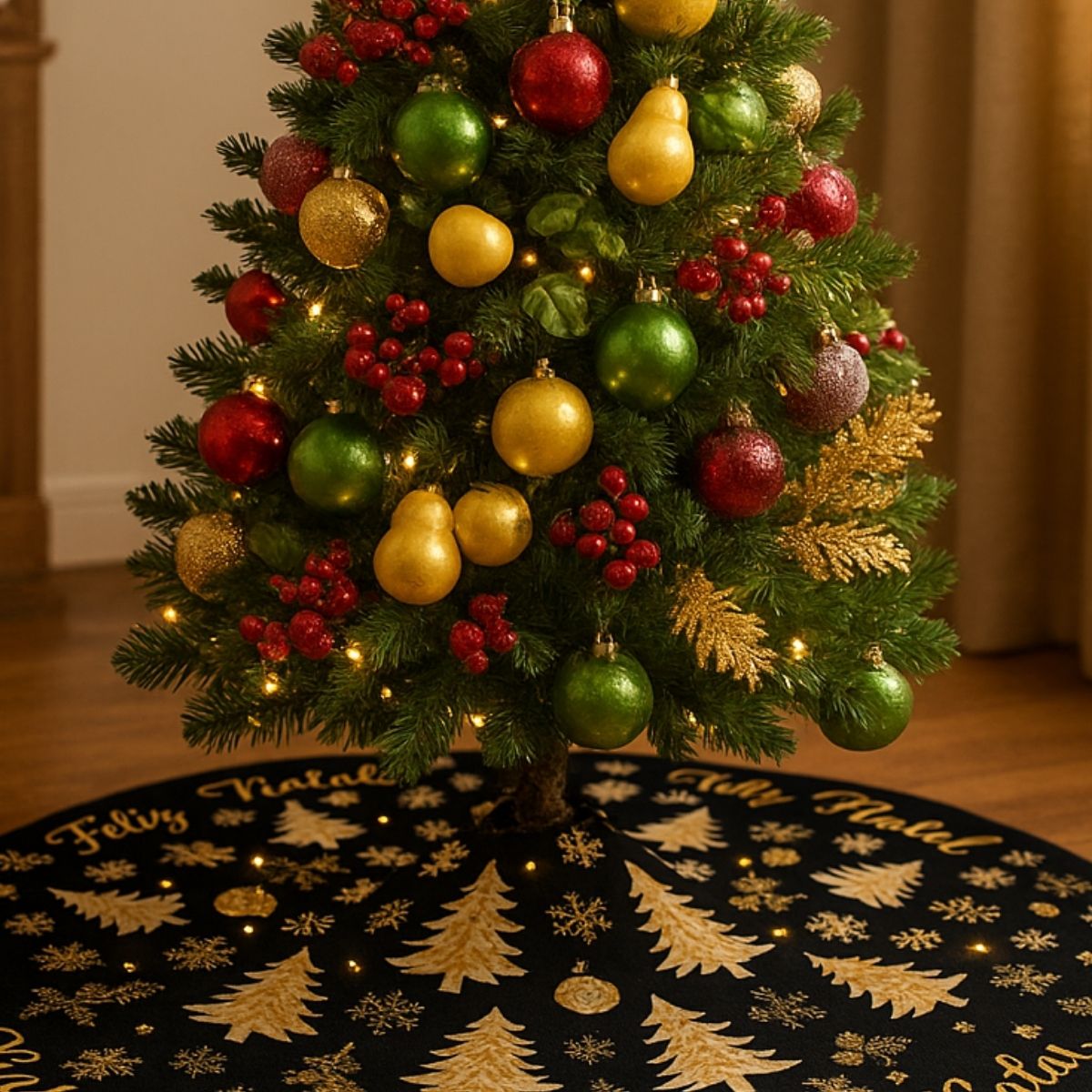Saia Tapete Base Árvore De Natal Decoração Enfeite Natalino