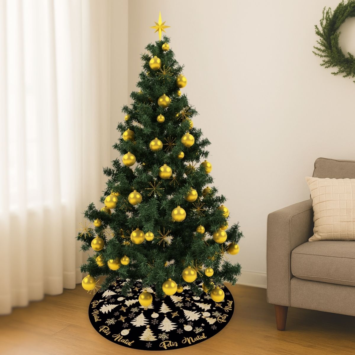 Saia Tapete Base Árvore De Natal Decoração Enfeite Natalino