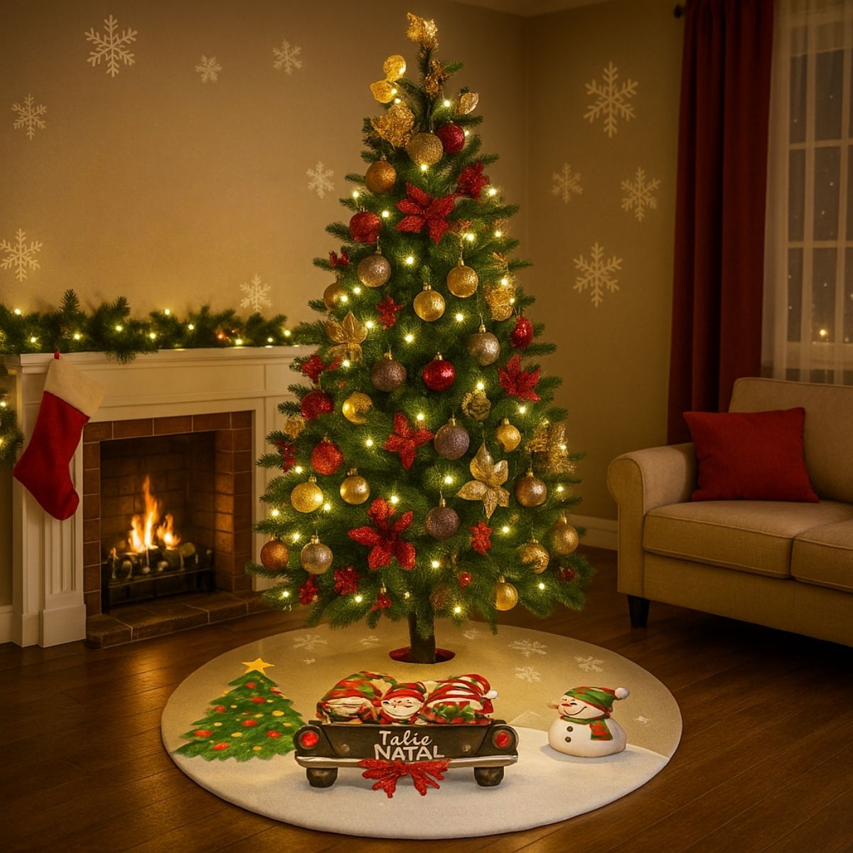 Saia Tapete Base Árvore De Natal Decoração Enfeite Natalino